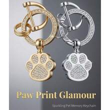 1pc Realistic Rhinestone Bear Paw Keychain, Faux Cat Paw Pendant, Korean Cute Style Car Key Chain, Birthday Gift For Girls And Besties - Multicolor - View 3