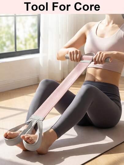 Resistance Band With Handle, Full Body Muscle Training Anti-Slip Elastic Band For Men And Women Fitness Enthusiasts, Suitable For Daily Exercise, Yoga, Pilates, Strength Training, Home Gym Equipment, Yoga Accessories, Fitness Essentials