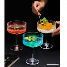 Bộ 24/12/6/3/1 ly Martini bằng acrylic, ly sâm panh nhựa không vỡ 10 oz, ly rượu vang không chân có gân, bộ ly cocktail, ly Manhattan Coupe, thích hợp cho đám cưới, tiệc sinh nhật và quán bar. - Nhiều màu - Xem 2