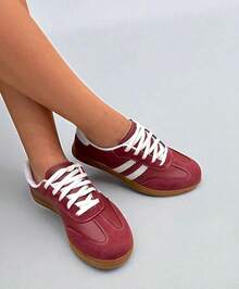 Women's Casual  Sneakers - Comfortable For Everyday Use - Burgundy - View 4