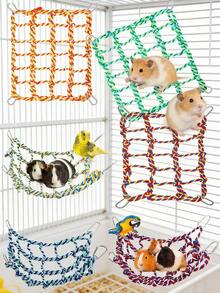 Colorful Bird Climbing Rope Net, Hamster Climbing Rope Net, Pet Hammock, Bird Ladder Rope Bridge, Small Animal Rope Net Toys, Cage Decor Accessory Set, Set Includes 1pc/2pcs/3pcs/4pcs/5pcs - View 3