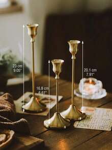 3/6/12PCS French Retro Candlestick, Candle Holder,Candle Holder/Candle Holders Wide Round Base Candlestick,Candle Holder,Centerpiece,Wedding Decor,Living Room Decor, Suitable For Weddings, Home Decoration, Wedding Arrangements, Candlelight Dinners, Christmas Parties, Table Center Decorations, Outdoor Garden Arrangements. It Can Also Be Used As Housewarming Gifts, Wedding Gifts, Anniversary Gifts, Birthday Gifts And Mother's Day Gifts. - Multiple Styles - View 4
