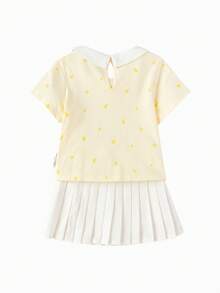 Balabala 女童两件套卡通可爱甜美时尚柔软透气夏季套装 2026 - 黃色調 - 查看 2