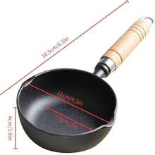 Cast Iron Pot With Thick Lid, Stew Pot, Small Stir-Fry Pan, Uncoated Cast Iron Pot For Home Use, Vintage Soup Pot, Stir-Fry Pan, Frying Pan, Suitable For Induction Cooktop - Black - View 8