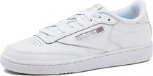 Reebok Club C 女款(GS)青少年运动鞋，吸汗透气，防晒防风保暖，轻便印花Logo，纯色百搭，弹性好，易洗速干，适合运动户外跑步上学，黑色，货号100000198 - 白色/灰色 - 查看 2
