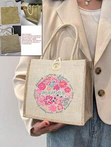 Bolsa de tela con estampado de "Mejor Maestra" - Adecuada como regalo para el Día de la Madre, Acción de Gracias, Día de la Mujer y Festival de la Diosa. Apta para uso diario. - Multicolor - Ver 2
