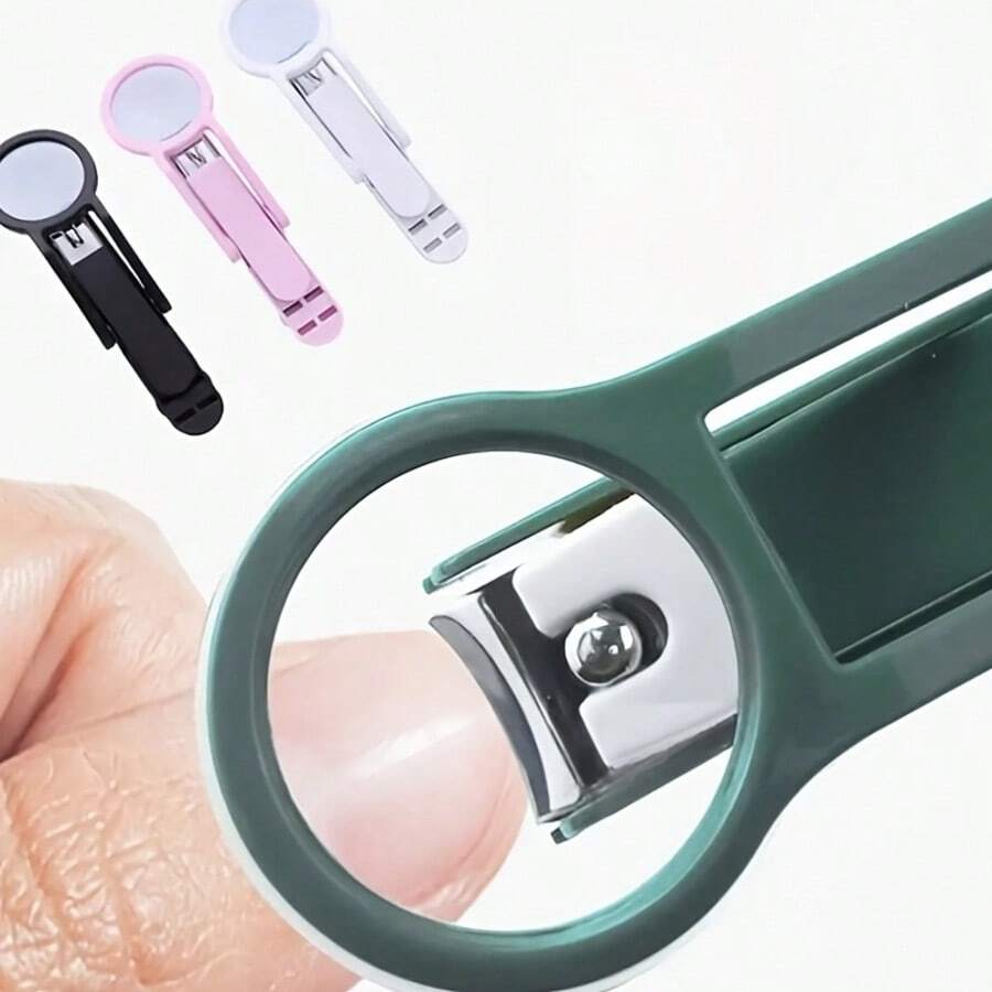 Kìm cắt móng tay phóng đại 2.5X - Lưỡi thép carbon, tay cầm ABS, chống gỉ, bao gồm kìm cắt móng, kéo, dũa móng, kìm cắt móng chân (Màu xanh ô liu) - Xanh-1PC - Xem 1