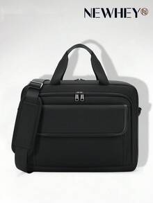 NEWHEY 男士大容量商务求职包，三向开口（15.6英寸/17.3英寸），A4兼容电脑包，防震商务旅行通勤包 - 黑色 - 查看 10