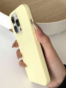 Ốp điện thoại silicon lỏng chống trượt, chống sốc và bền bỉ, thời trang và tối giản, mềm mại khi chạm vào và thân thiện với da, tương thích với iPhone 17/17Pro/17ProMax/16/16Pro/16ProMax/15/15Pro/15ProMax/14/13/12/11 - Màu vàng - Xem 3