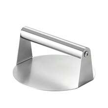 1 pieza Prensa manual resistente para hacer hamburguesas, con mango resistente al calor, apta para parrilla, restaurante y cocina en casa - Fabricante de hamburguesas, mini hamburguesas y panqueques (Grado comercial) - Plateado - Ver 11