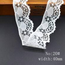 4款60米白色刺绣蕾丝花边套装，钩编蕾丝缎带面料，多种款式，适用于DIY缝纫、新娘婚纱、礼品包装、工艺装饰、家纺配件 - 白色 - 查看 12