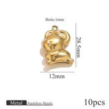 Bộ 10 mặt dây chuyền hình sinh vật biển bằng thép không gỉ mạ vàng 18K với nhiều hình dạng khác nhau - Nguyên liệu tự làm vòng tay, vòng cổ, bông tai và mặt dây chuyền. - mặt dây chuyền - Xem 13