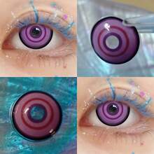 Lalens 2片装 Lawrence Myo 天元 直径14.5mm 年抛型软性隐形眼镜，小瞳孔设计，透气材质，独特网状纹理设计，逼真眼部效果，佩戴舒适，彩色隐形眼镜，适合学生、动漫爱好者、万圣节角色扮演、派对等场合。 - Uzui Tengen - 查看 7