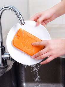 Kitchen Dishwashing Sponge Scrubber, Double-Sided Cleaning Sponge Block, Durable Pot & Dish Scrub Pad - Multicolor - View 1