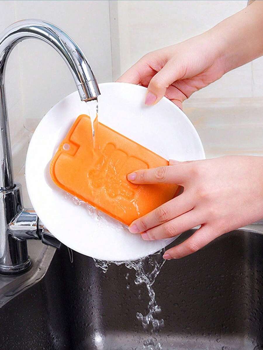 Kitchen Dishwashing Sponge Scrubber, Double-Sided Cleaning Sponge Block, Durable Pot & Dish Scrub Pad - Multicolor - View 1