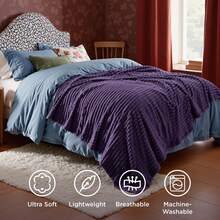Bedsure Mother's Day Throw Blanket - Super Soft Cozy And Cute Small Blanket, High-Quality Polyester, King/Queen/Throw/Throw Xl/Twin/Twin Xl Blanket, For Spring Decor, Room Decor, Home Decor, Mothers Day Gift - 紫色 - 查看 5