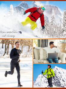 4-Piece Men's Underwear Set: Long-Sleeved Shirt And Pants, Suitable For Breathable Fabric, Men's Round-Neck Long-Sleeved T-Shirt Set, Home Wear Set: Shirt And Pants. - White + Black - View 9