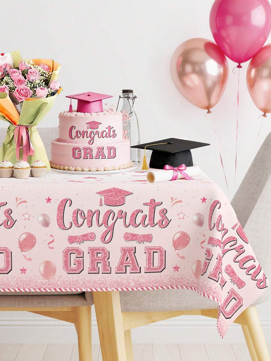 1pc 2026 Graduation Tablecloth, Graduation Cap Pattern Table Cover, Graduation Party Decoration Tablecloth, Congrats Grad, Congratulations Graduation, Happy Graduation Decorations, Class Of 2026 Graduation Gift, Graduation Celebration Table Decorations, Graduation Party Supplies, Graduation Kitchen Decor Table Flag, Graduation Room Decor, Graduation Home Decor, Graduation Outdoor Decor Disposable Tablecloth, Graduation Party Favors