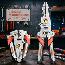 1个可折叠剥线钳，多功能：绕线、剥线、分线、剪线、剥皮、压接、拧线，便携式，家用必备，适用于电工和汽车维修。 - 三色柄 - 查看 1