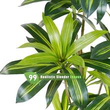 Pianta artificiale alta 180cm, pianta artificiale di Dracaena con vaso nero, per uso interno ed esterno, decorazione per soggiorno, camera da letto, ufficio, casa, corridoio (1 pezzo) YPIR - 1 - Visualizzare 4