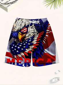 Patriotic Swim Trunks Men Usa Flag Print Beach Shorts Summer Board Shorts For Men - Nhiều màu - Xem 5