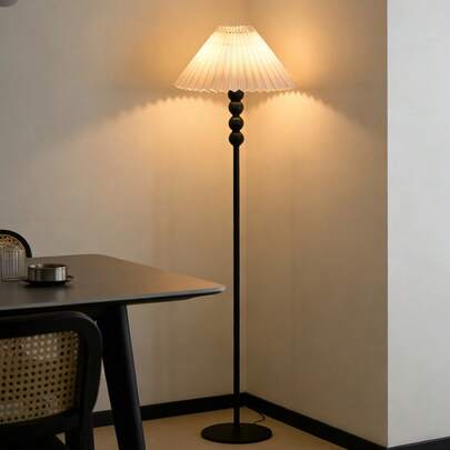 1pc Metal Minimalist Design Floor Lamp, Tall High-End Ins Style Black/White Nordic Retro Simple Pole Lamp Suitable For Living Room, Bedroom, TV Area, Dining Room, Bedside, Homestay