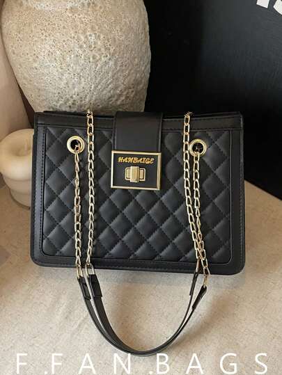 Spring/Summer New Fashion Rhombus Chain Shoulder Crossbody Bag, European And American Stylish Shoulder Bag