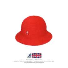 Kangol Kangaroo Fur Round-Brimmed Fisherman Hat For Women, Warm Plush Bucket Hat, Retro And Versatile Flat-Top Water Bucket Hat, Winter Accessory ISVL - [新款平頂]灰色兔毛漁夫帽 - 查看 11