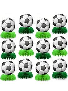 Football Theme Party Decorations, Football Honeycomb Centerpiece, Sports Theme Desktop Decor, Football Desktop Honeycomb Decor, Suitable For Boy's Birthday, Baby Shower Party Supplies, 2026 World Cup International Football Party Decorations - Multicolor - View 1