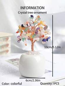 2026 Nuevo árbol de cristal colorido pequeño, decoración del hogar, decoración de cocina, decoración de habitación, decoración de, artesanías decorativas, adorno de escritorio, decoración de mesa de comedor, decoración de dormitorio, decoración de oficina, decoración de habitación, decoración de casa, decor - negro - Ver 12