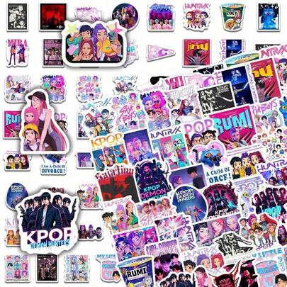 Hasbro 65pcs Girls' Cartoon & Graffiti Stickers, Suitable For Decorating Notebooks And Luggage, Waterproof PVC Decorative Stickers