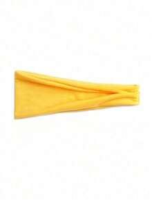 1pc Yellow Simple Headband, College Style Street Fashion Sports Headband, Can Be Used As Hair Accessory All Year Round Turban Headband Sweatband, School Stuff, College, Headbands Spring Summer Hair Band Hair Accessories For Women For Vacation Outfits Woman,Holiday,Travel - Yellow - View 3