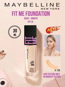 Feliete 保湿粉底液 SPF 25 #120 自然黄，5/30ml 可选，24 小时持久保湿，10 秒快速上妆，三效合一配方，自然妆效，持久滋养，三步轻松上妆，适合黄调白皙干性肌肤，打造无瑕日常妆容 - 美寶蓮FITME粉底液 水潤版120 - 查看 2