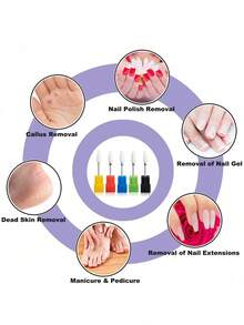 5pcs Nail Polishing Set, 5-In-1 Multi-Functional Manicure And Pedicure Tool Kit, Dual Speed Control, Suitable For Gel Manicure, Callus Removal, Nail Buffing And Acrylic Nail Making, No Preservatives, Cordless Portable, Perfect Gift For Women, Mothers And Nail Technicians For Home Manicure Salon, DIY Nail Care And Professional Use - Multicolor - View 7