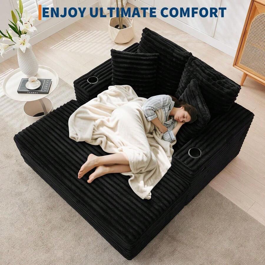 Sofas & Couches - Corduroy - Dark Black - View 1