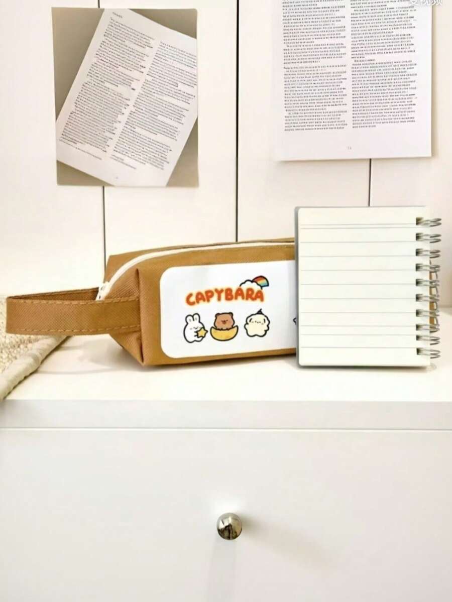 Bộ văn phòng phẩm: Hộp bút, sổ tay lò xo, hộp bút học sinh trung học Hàn Quốc, ví đựng thẻ, hộp đựng bút, túi đựng mỹ phẩm. Hộp bút/sổ tay lò xo mini hình hoạt hình dễ thương, đồ dùng học tập - bộ văn phòng phẩm - Xem 1