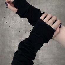 1pair Women Solid Arm Sleeves Halloween Accessories Winter Cold - Multicolor - View 1