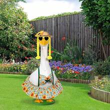 Summer Sunflower Decorations Suitable For 23-Inch Cement/Plastic Goose Statues, Outdoor Yard Garden Decor, Including Bikini Goose Outfit, Hawaiian Goose Outfit - A - View 10