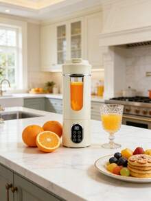Blender Juicer Portabel Isi Ulang USB dengan Layar LED - 7.4V, Fungsi Penghancur Es yang Kuat, Dapat Mengekstrak Jus Buah & Sayuran Segar, Desain Ringkas, Cocok untuk Membuat Smoothie dan Minuman Bergizi, Ideal untuk di Rumah dan Perjalanan, Kapasitas Baterai Juicer Portabel: 1300mAh - MultiWarna - View 10