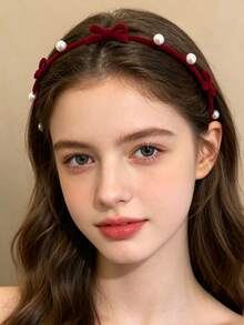 1 chiếc băng đô nơ - Phụ kiện cài tóc thanh lịch và dễ thương, phù hợp cho tiệc năm mới, trang phục thường ngày và các dịp đặc biệt. - Nhiều màu - Xem 4