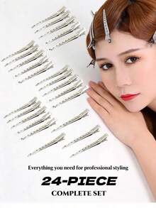 Bộ 6/12/24 kẹp tóc, kẹp tóc nhỏ cài bên và kẹp tóc trên đỉnh đầu với thiết kế lò xo, kẹp tóc trang trí kiểu Pháp dễ thương, kẹp tóc hình quả chuối, kẹp tóc càng cá mập, kẹp tóc cài bên, kẹp tóc chia tóc hình cá sấu, dụng cụ làm đẹp và phụ kiện tạo kiểu tóc thiết thực cho việc tạo kiểu tóc hàng ngày. - Nhiều màu - Xem 7