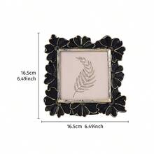 1个欧式黑金3D雏菊装饰相框，手工彩绘树脂材质，奢华复古桌面展示架，适用于家居装饰、卧室、玄关、客厅、照片收纳展示、婚礼、派对、摄影道具、礼品 - 黑色 - 查看 17