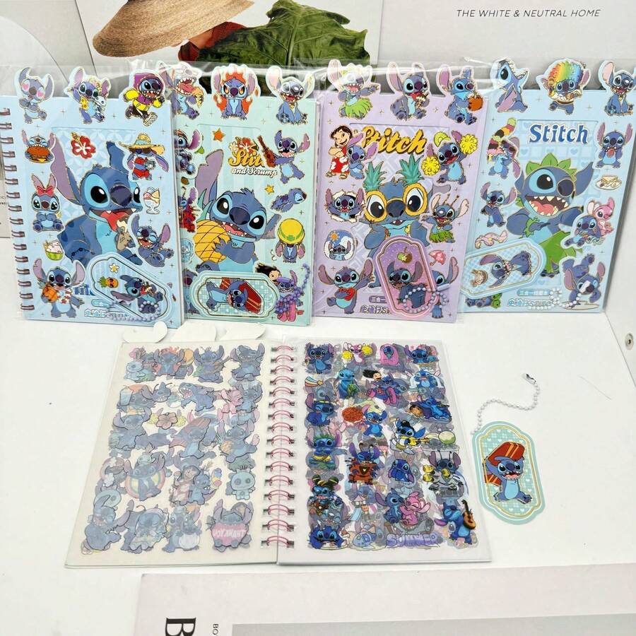 DOBBLE 1 Set de Materiales DIY para Diario con Pegatinas de Stitch Lindo, Regalos de Año Nuevo, Día de San Valentín, Regalos de Pascua [Estilo Aleatorio] - Multicolor - Ver 1