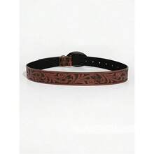Women's Retro Vintage Metal Belt Faux Leather Western Cowgirl Waist Belts - Kích cỡ eo phù hợp: 29.5-33.5 + Màu nâu và xanh nhiều sắc thái - Xem 3