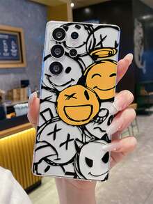 适用于三星 Galaxy S24/S25/S26 Ultra 和 17 Pro Max/16/15/14 的涂鸦风格透明手机壳，全包防摔保护套 - 彩色 - 查看 4