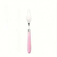 5pcs Stainless Steel Palette Knives Set, Professional Art Scraper Kit, Oil Painting Accessories For Color Mixing And Scraping, Plastic Handle Design, Suitable For Canvas Acrylic Painting - Single Plastic Handle, Pink - View 7