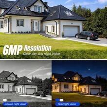 A True Three Lens Solar Powered Security Camera Equipped With Red And Blue Alarm Lights, Supporting 2.4GHz/5.8GHz WiFi, 360 ° Steering, PIR Motion Detection, Full-Color Night Vision, Two-Way Audio, IP66, And Can Be Used In Conjunction With Various - 黑色L3MSXT-BLACK - 查看 4
