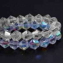 1串3-8毫米奥地利水晶玻璃珠，非常适合DIY珠宝、手链、项链和工艺品制作，项链制作，DIY珠宝制作，精致小巧的珠子，高品质玻璃，精湛工艺，串珠材料，珠宝珠子，DIY爱好者，串珠工匠 - 透明款式 - 查看 8
