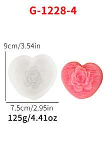 1个心形玫瑰系列蜡烛硅胶模具 - 白色 - 查看 12