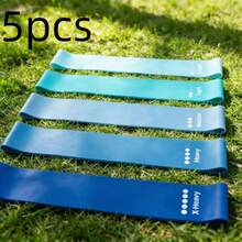 5pcsYoga Fitness Shaping Rehabilitation Exercise Strength Training Resistance Band Set (5-Piece) - Multicolor - View 8